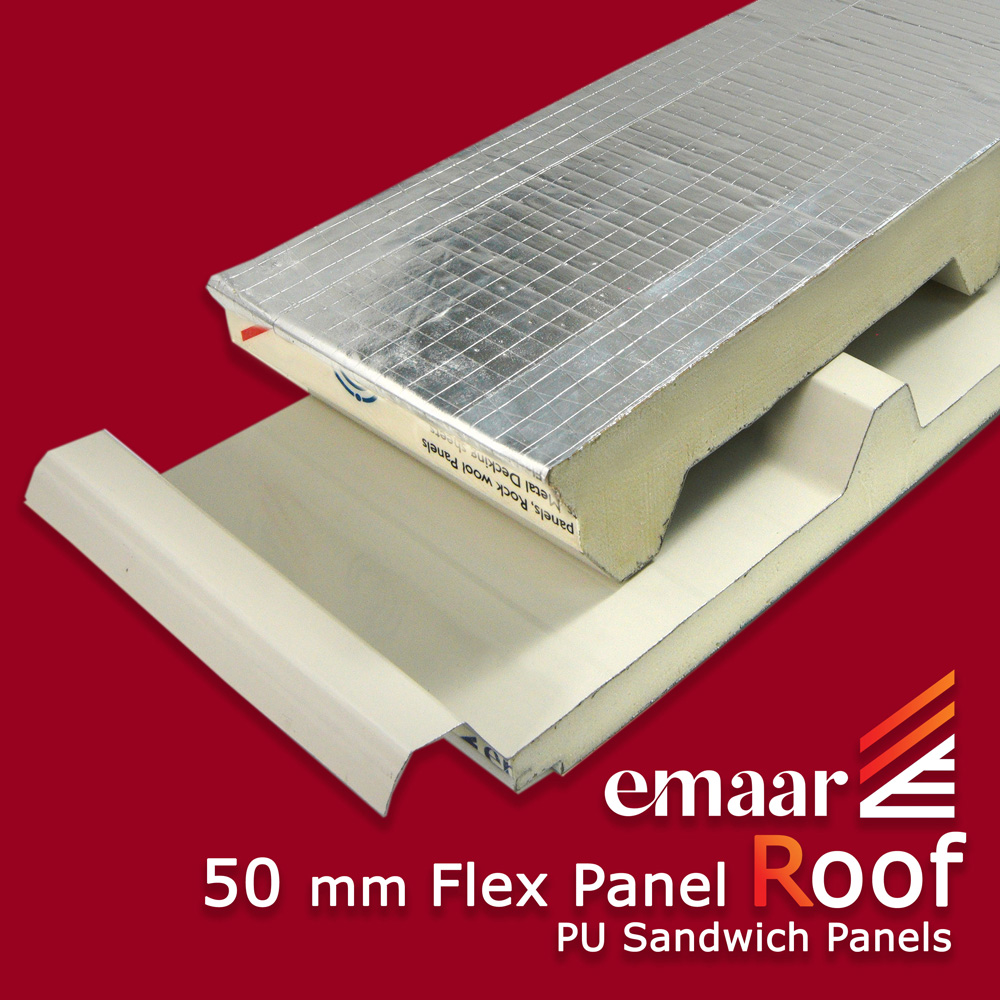 Emaar 50mm Flex Roof PU Sandwich Panel
